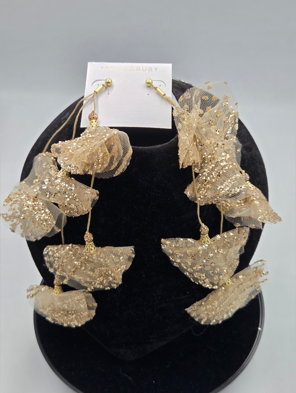 Stellar Ruby gold-colored state Nordstrom Glitter Tulle Floral Drop Earrings